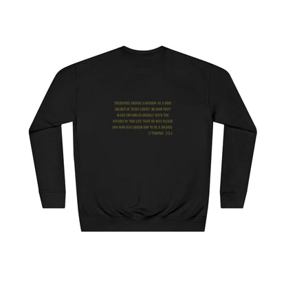 Soldier Crewneck Sweatshirt — Minimal Military Tribute Pullover with 'SOLDIER' Text