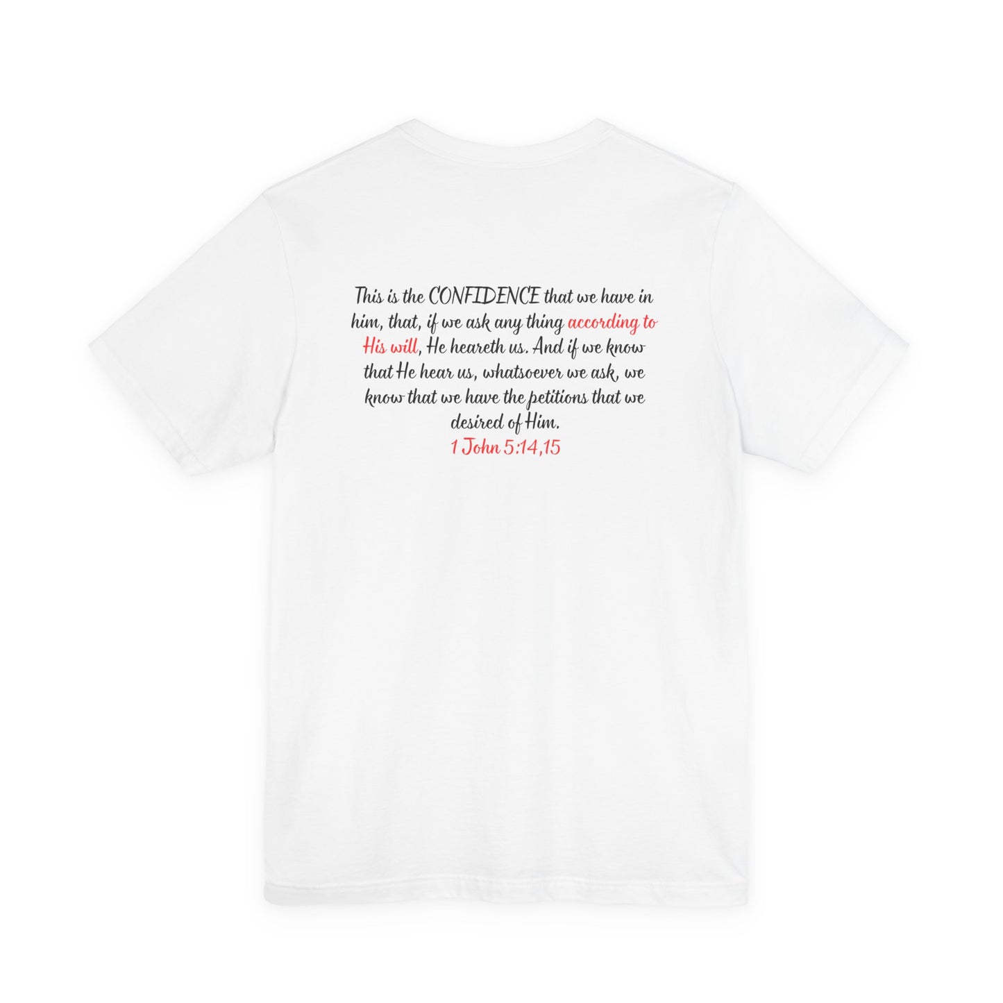 Need Answers? Q&A Christian Tee — 1 John 5:14 Inspirational Faith T-Shirt