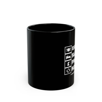 Eat Sleep Pray Repeat Mug — Black Faith Coffee Cup (11oz, 15oz)