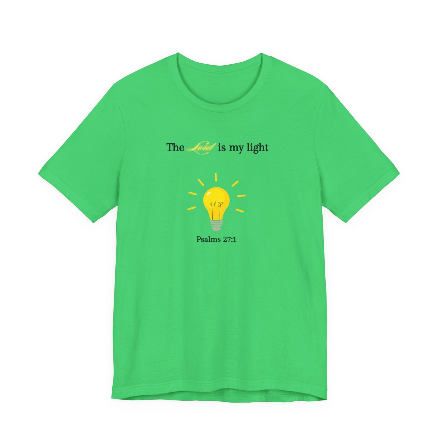 Lightbulb Psalm Tee — "The Lord is my light" Scripture T-Shirt