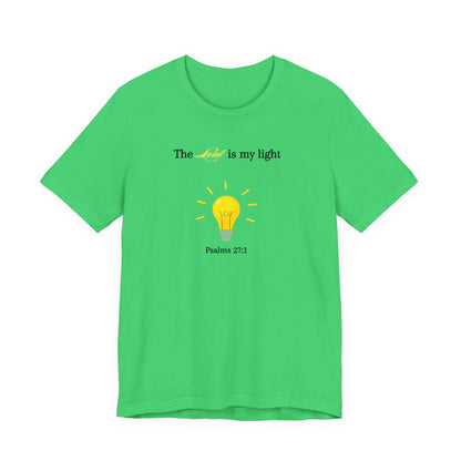 Lightbulb Psalm Tee — "The Lord is my light" Scripture T-Shirt