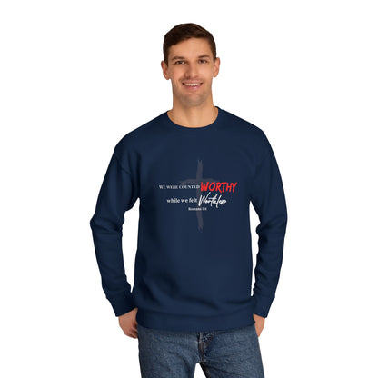 Crewneck Sweatshirt — 'Worthy' Inspirational Script Design