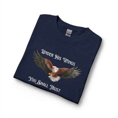 Psalm 91:4 Eagle Wings Long Sleeve Tee — "Under His Wings You Shall Trust"