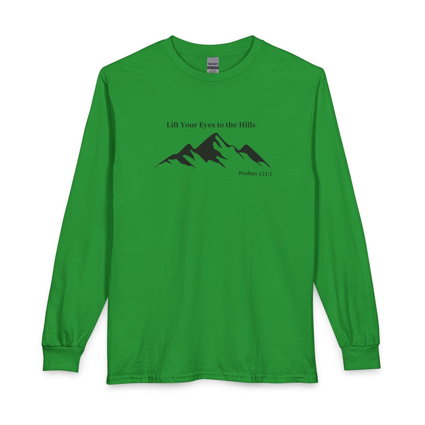 Long Sleeve Shirt — "Lift Your Eyes to the Hills" Mountain Psalm Design