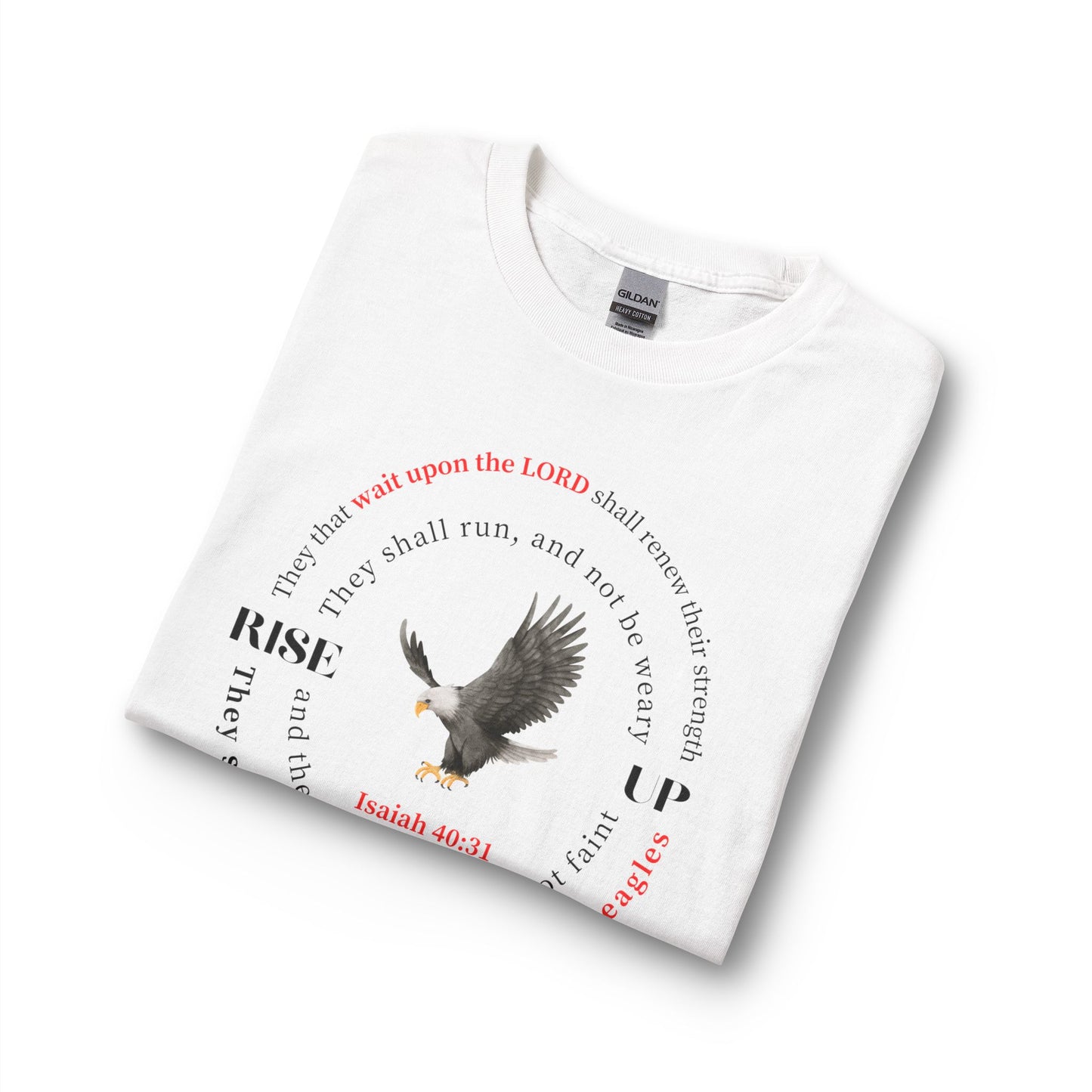 Rise Up Eagle Long Sleeve Shirt — Isaiah 40:31 Inspirational Christian Tee