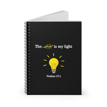 Spiral Notebook — “The Lord is My Light” Psalms 27:1 Religious Journal