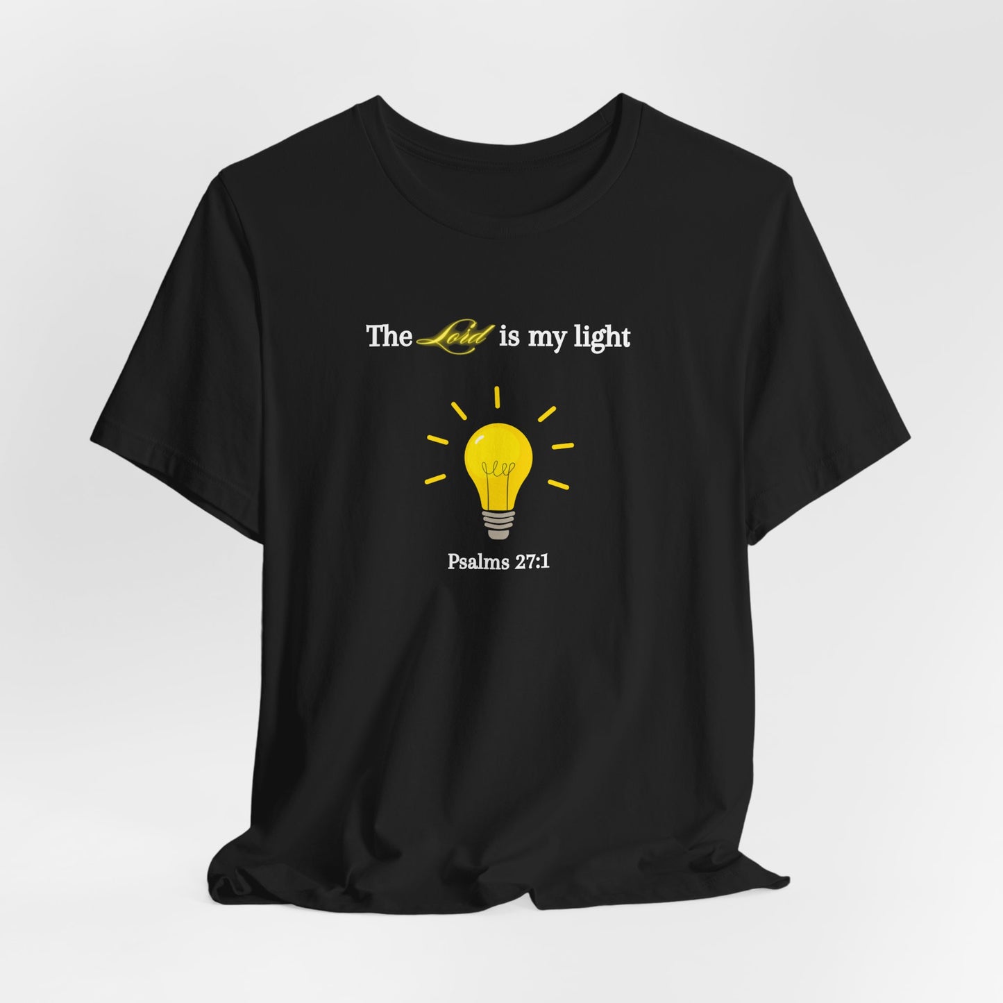 Lightbulb Psalm Tee — "The Lord is my light" Scripture T-Shirt