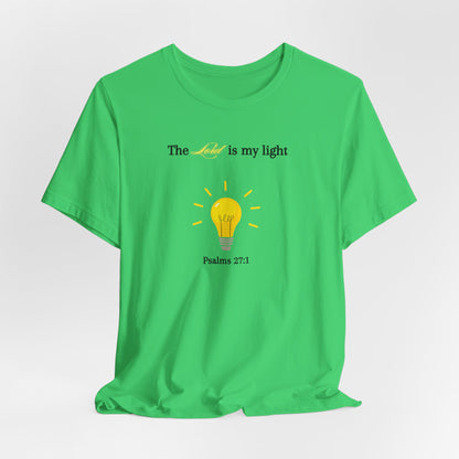 Lightbulb Psalm Tee — "The Lord is my light" Scripture T-Shirt