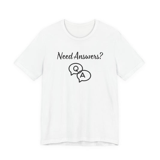 Need Answers? Q&A Christian Tee — 1 John 5:14 Inspirational Faith T-Shirt