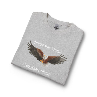Psalm 91:4 Eagle Wings Long Sleeve Tee — "Under His Wings You Shall Trust"