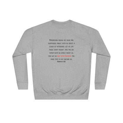Keep Runnin' Sweatshirt — Inspirational Running Crewneck with Motivational Back Quote