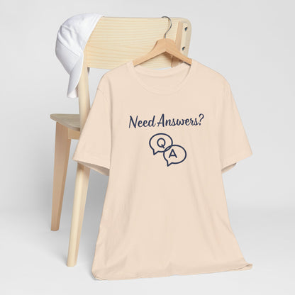 Need Answers? Q&A Christian Tee — 1 John 5:14 Inspirational Faith T-Shirt