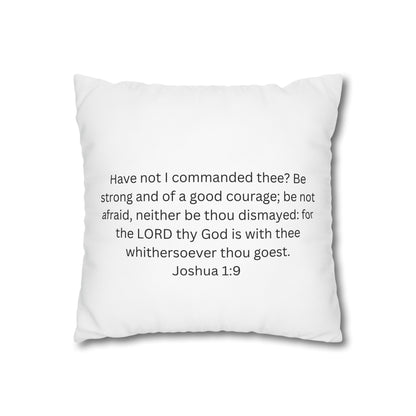 Lion Motivational Pillowcase - "Be Strong Be Courageous" Square Decorative Cushion Cover