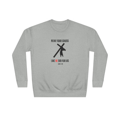 Christian 'Bear Your Cross' Crewneck Sweatshirt – Faith-Based Scripture Tee (Luke 9:23)