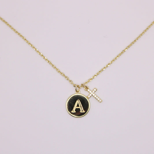 Initial Cross Gold Necklace (Copy)