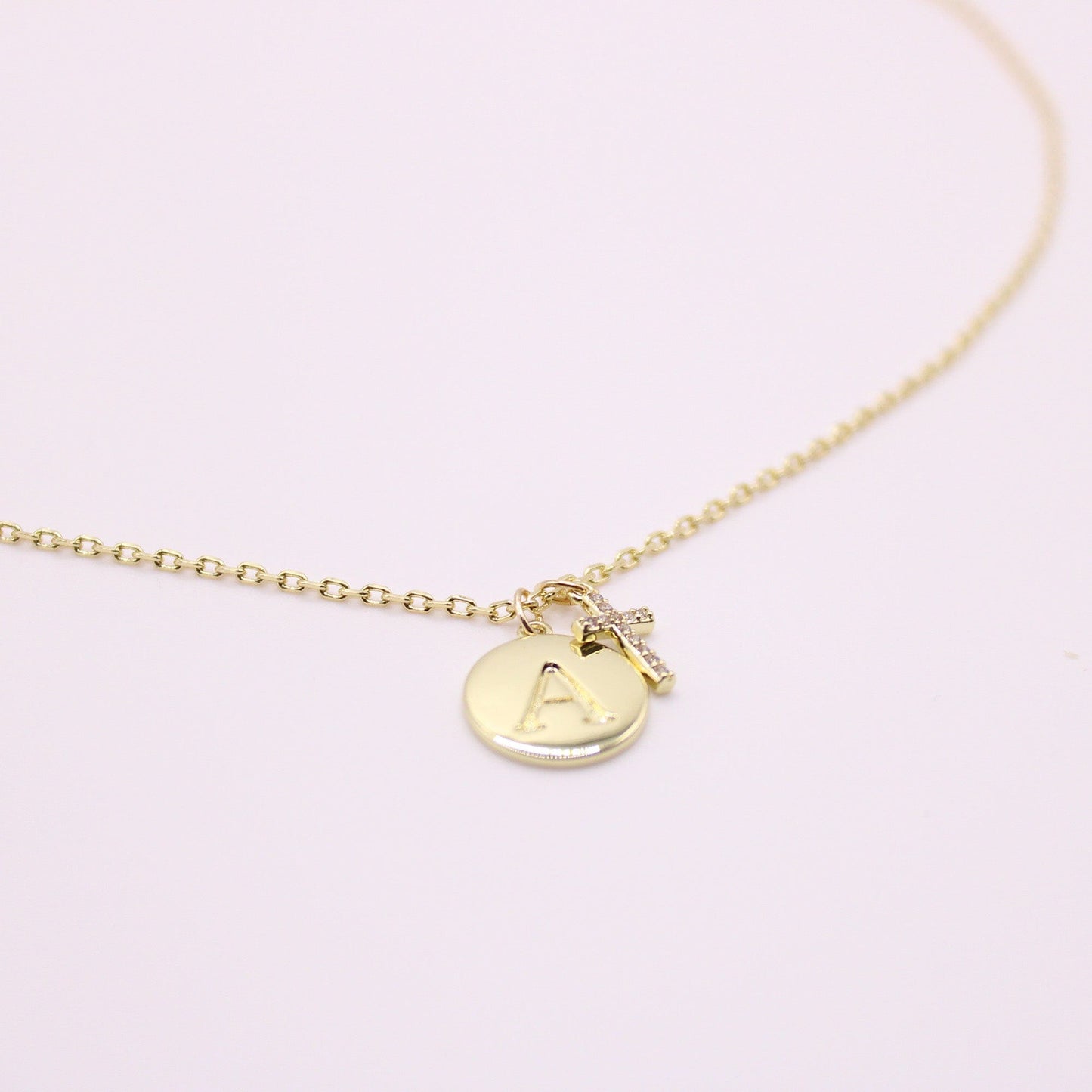Initial Cross Gold Necklace (Copy)