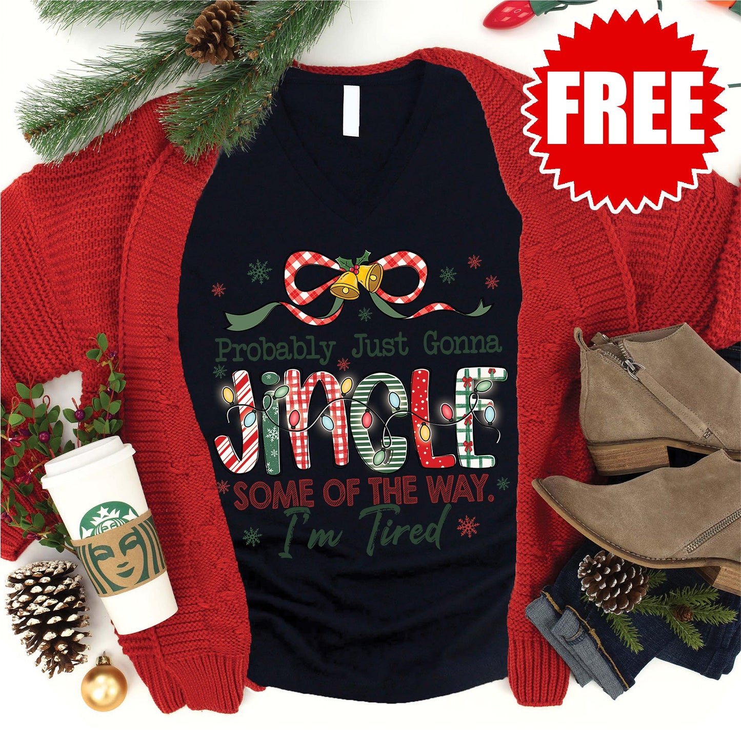 Jingle Some of the Way V-Neck - 0
