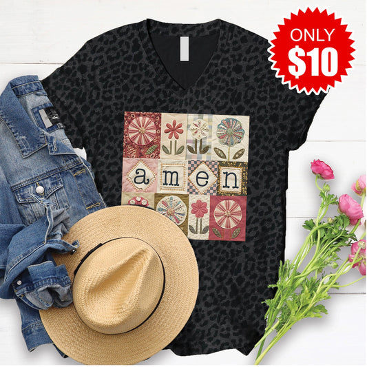 Amen V-Neck - Black Leopard - 10