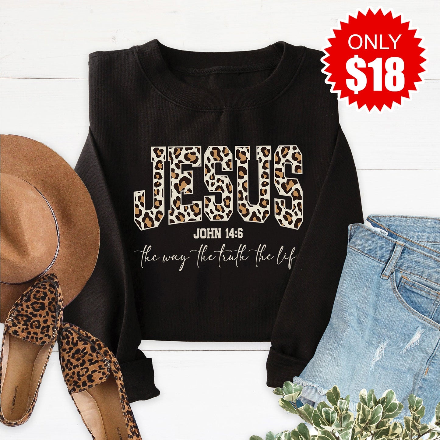 Jesus Sweatshirt - Black - 18