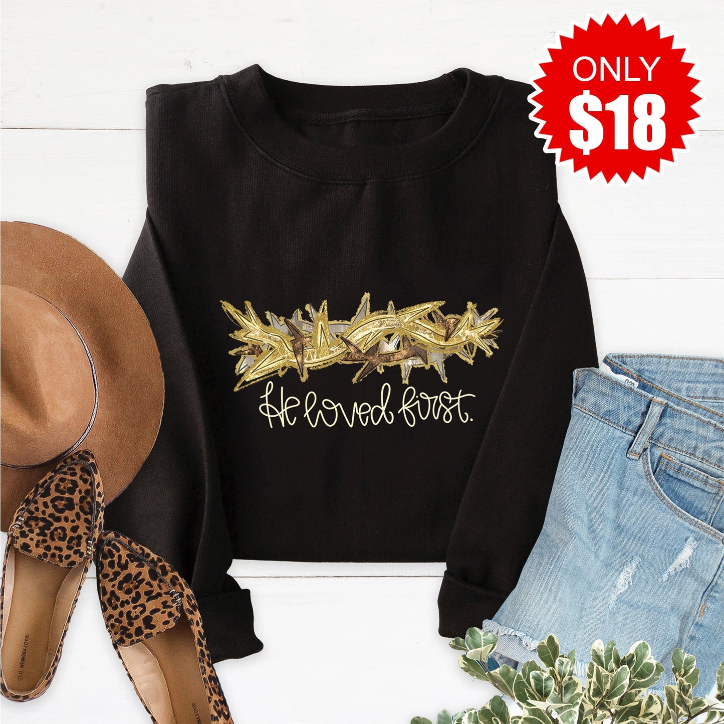 He Loved First Sweatshirt - Black - 18