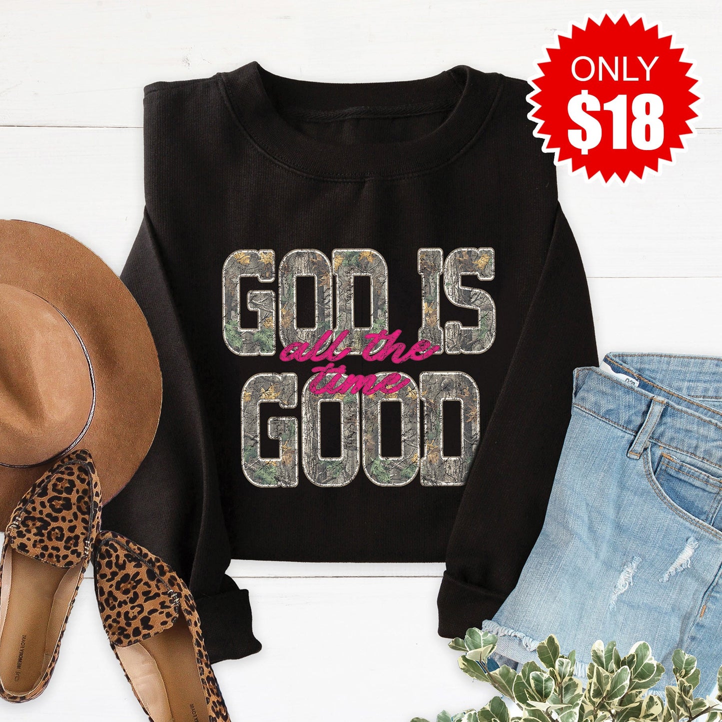 God Is Good Sweatshirt - Black - 18