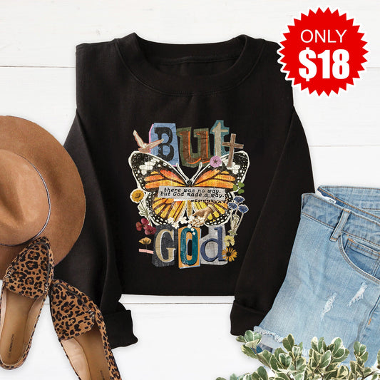 But God Sweatshirt - Black - 18