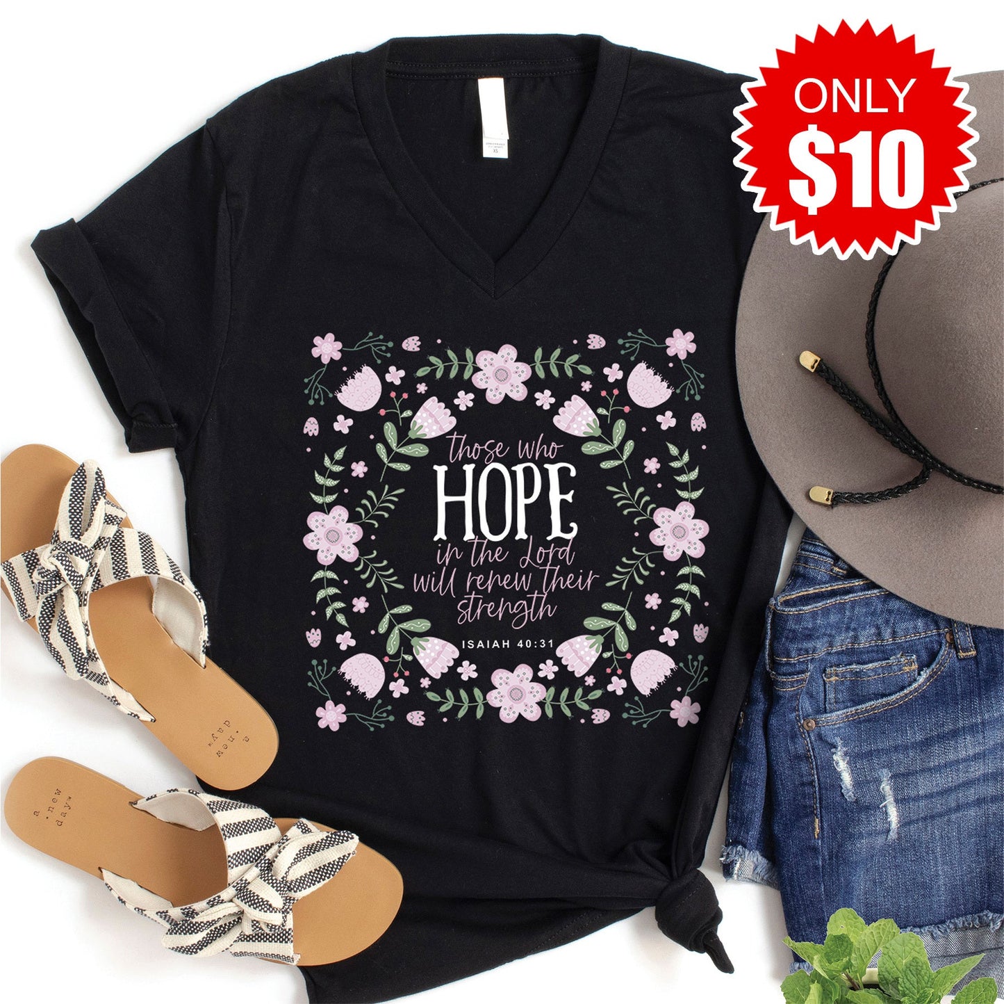 Hope In The Lord V-Neck - 10