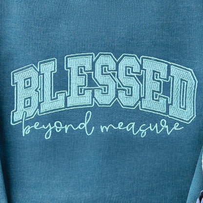 Embroidered Blessed Sweatshirt - 18