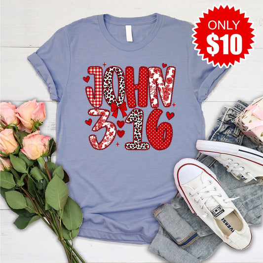 John 3:16 Tee - Heather Lavender Blue - 10