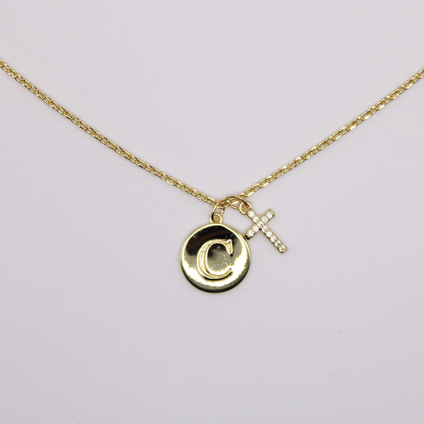 Initial Cross Gold Necklace (Copy)