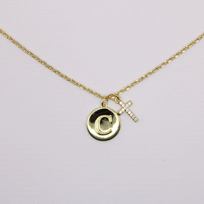 Initial Cross Gold Necklace (Copy)