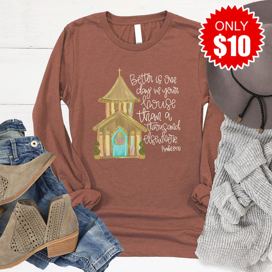 Church Long Sleeve - Heather Chestnut - 10