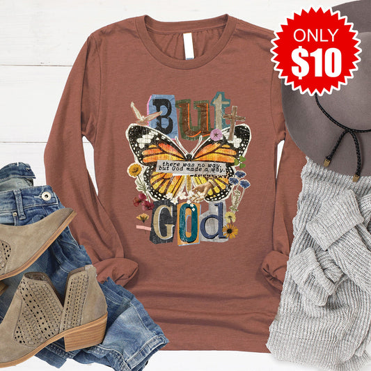 But God Long Sleeve - Heather Chestnut - 10