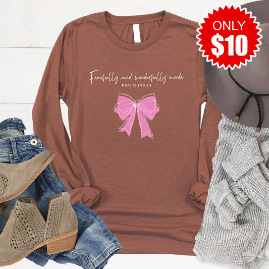 Fearfully and Wonderfully Made Long Sleeve - Heather Chestnut - 10