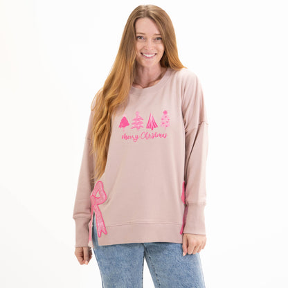 Merry Christmas Side Slit Crewneck Sweatshirt & 15oz Mug