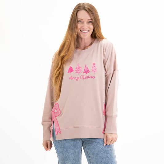 Merry Christmas Side Slit Crewneck Sweatshirt & 15oz Mug