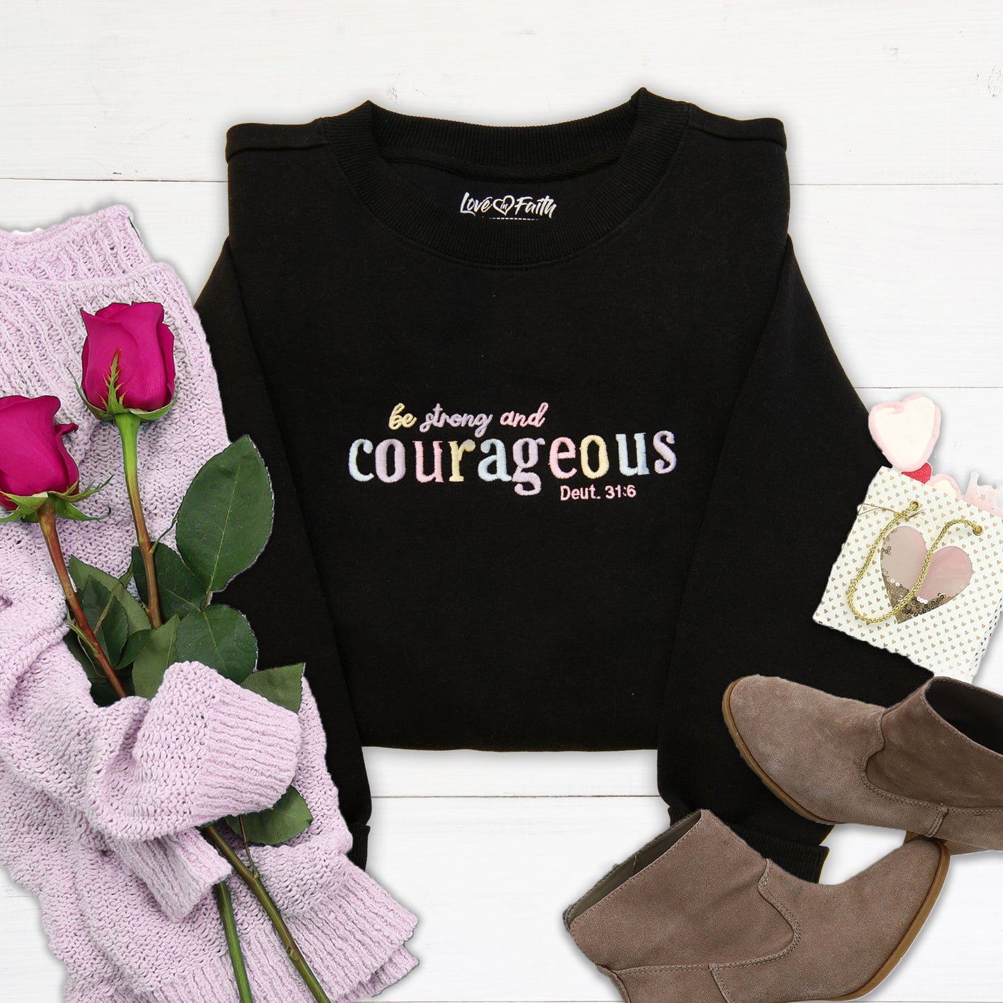 Courageous Embroidered Crewneck Sweatshirt