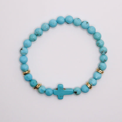 Cross Stone Bracelet - Turquoise