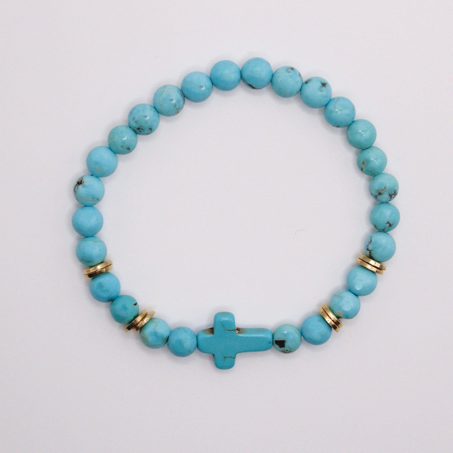 Cross Stone Bracelet - Turquoise
