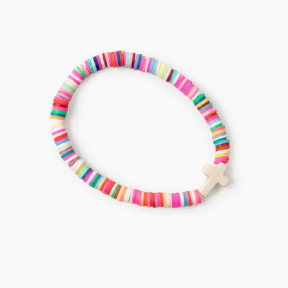 Cross Bead Pink Bracelet
