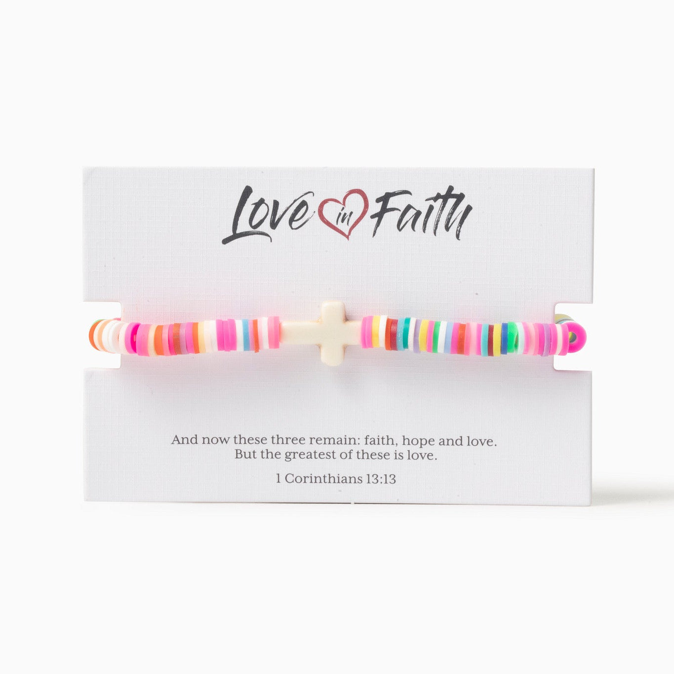 Cross Bead Pink Bracelet