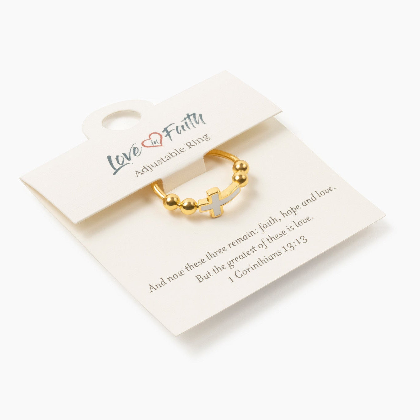 Cross Bead Gold Plated Brass Ring
