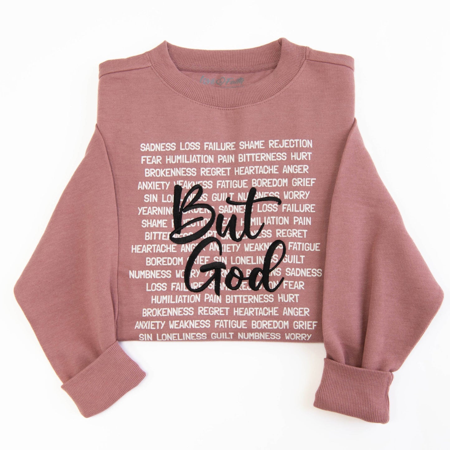 But God Embroidered Crewneck Sweatshirt