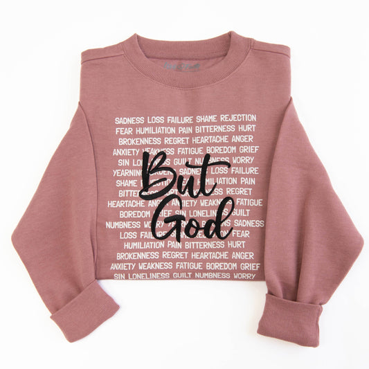 But God Embroidered Crewneck Sweatshirt