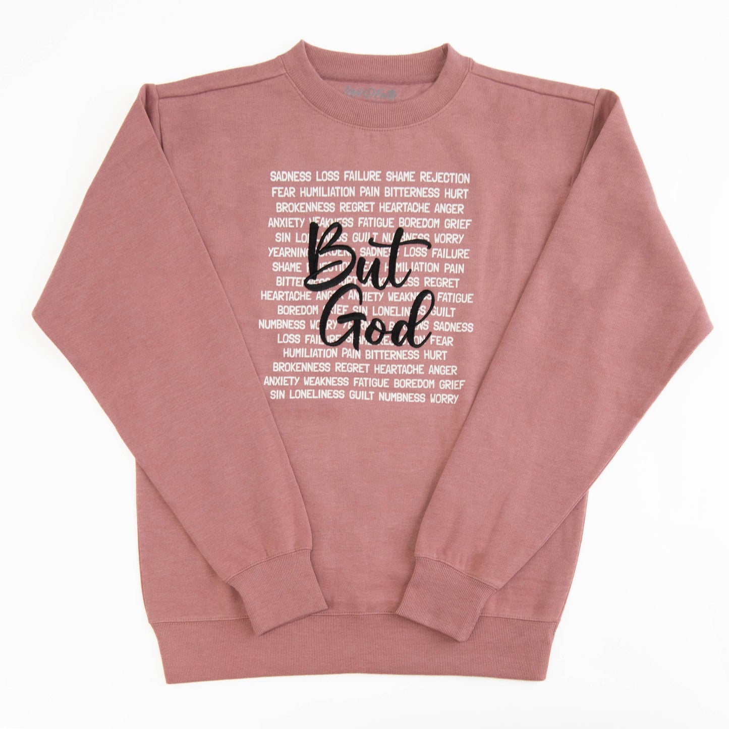 But God Embroidered Crewneck Sweatshirt