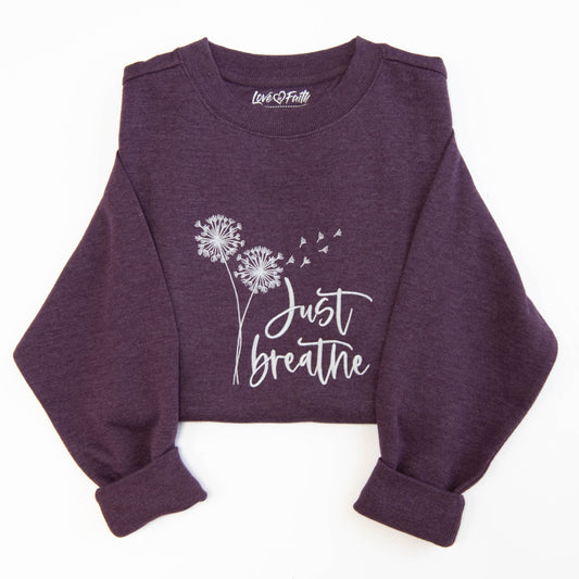 Just Breathe Embroidered Crewneck Sweatshirt