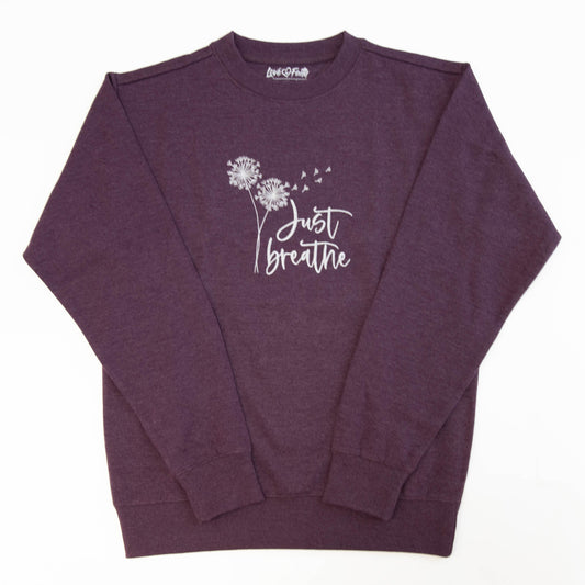 Just Breathe Embroidered Crewneck Sweatshirt