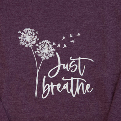 Just Breathe Embroidered Crewneck Sweatshirt