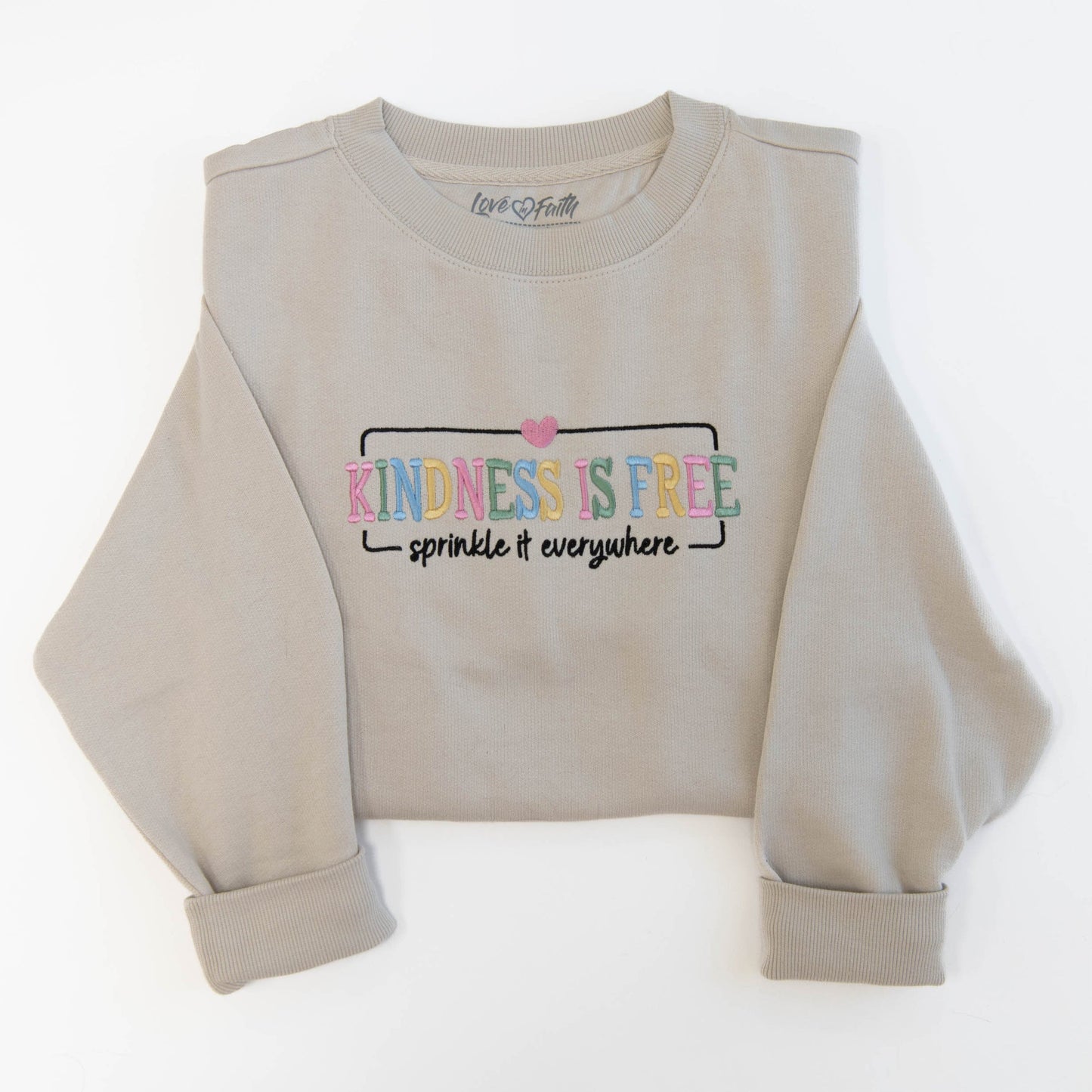 Kindness is Free Embroidered Crewneck Sweatshirt