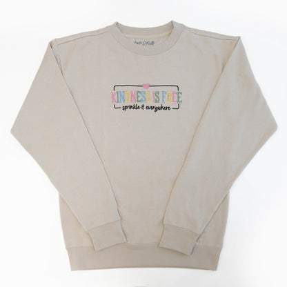 Kindness is Free Embroidered Crewneck Sweatshirt